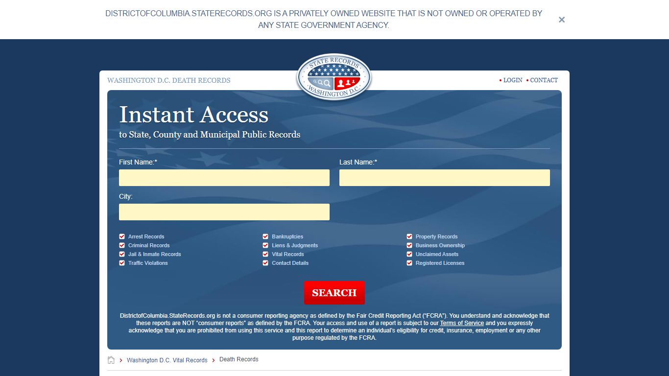 How to Find Washington D.C. Death Records | StateRecords.org