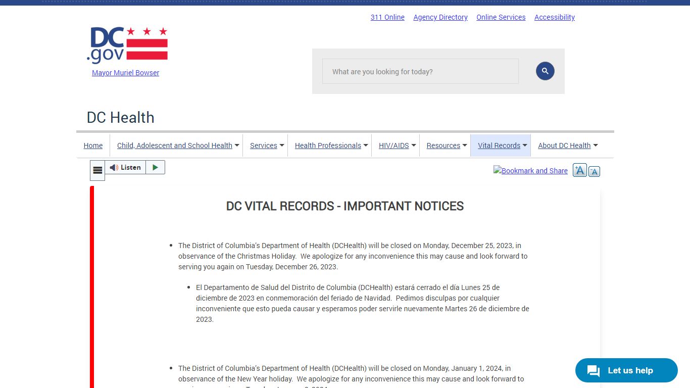 Death Certificates | doh - Washington, D.C.