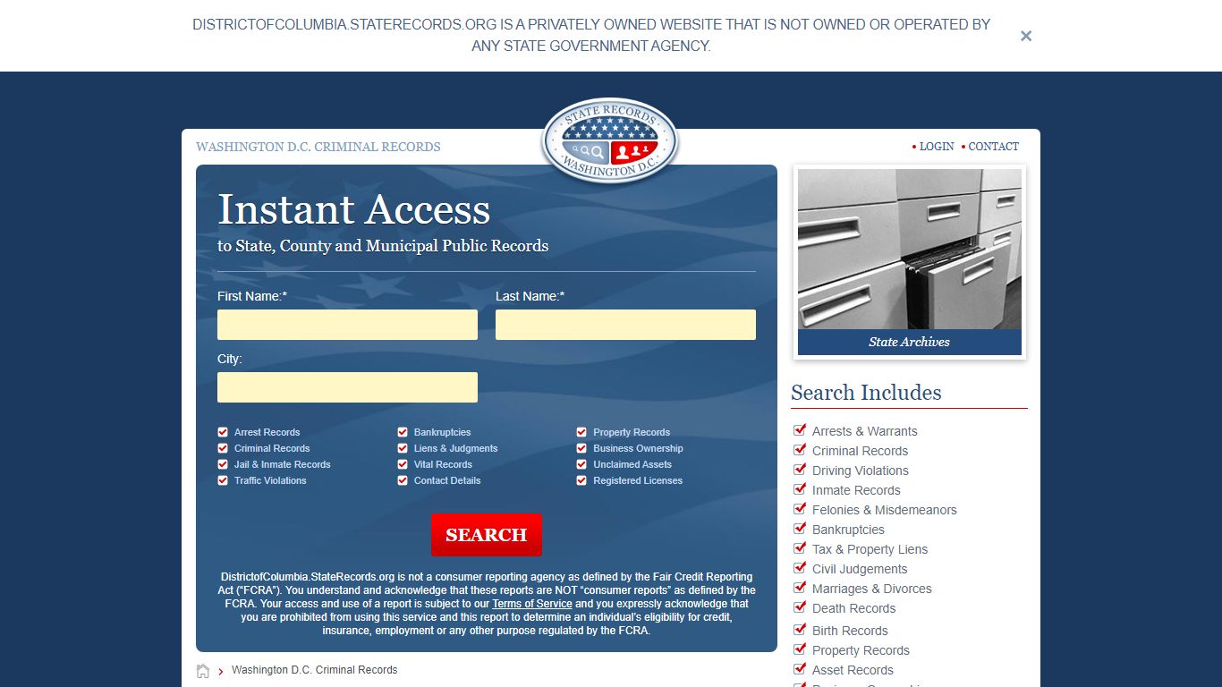 Washington D.C. Criminal Records Online | StateRecords.org